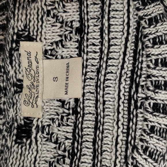 Lucky Brand Geometric Jacquard Sweater  Black White - Picture 5 of 6